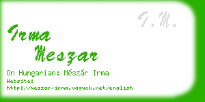 irma meszar business card