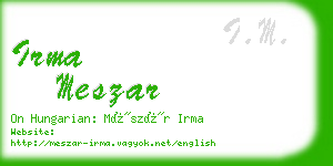 irma meszar business card